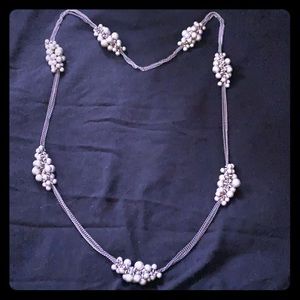 Silver necklace with cluster detail